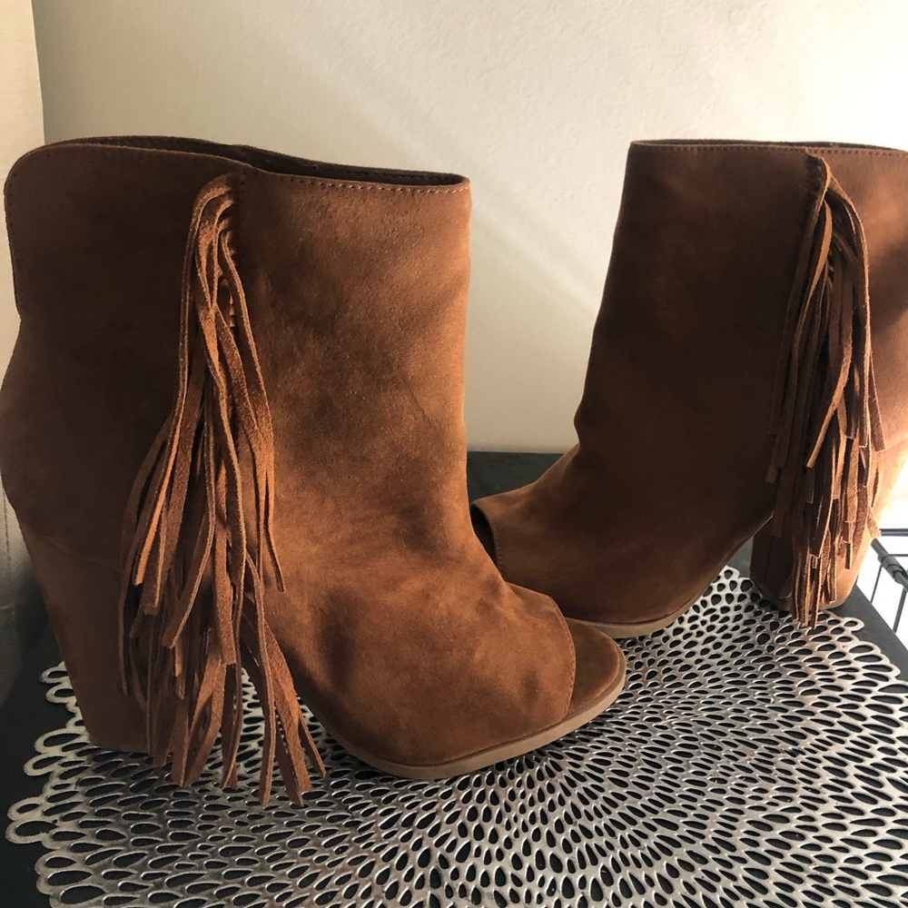 Brown Swede booties